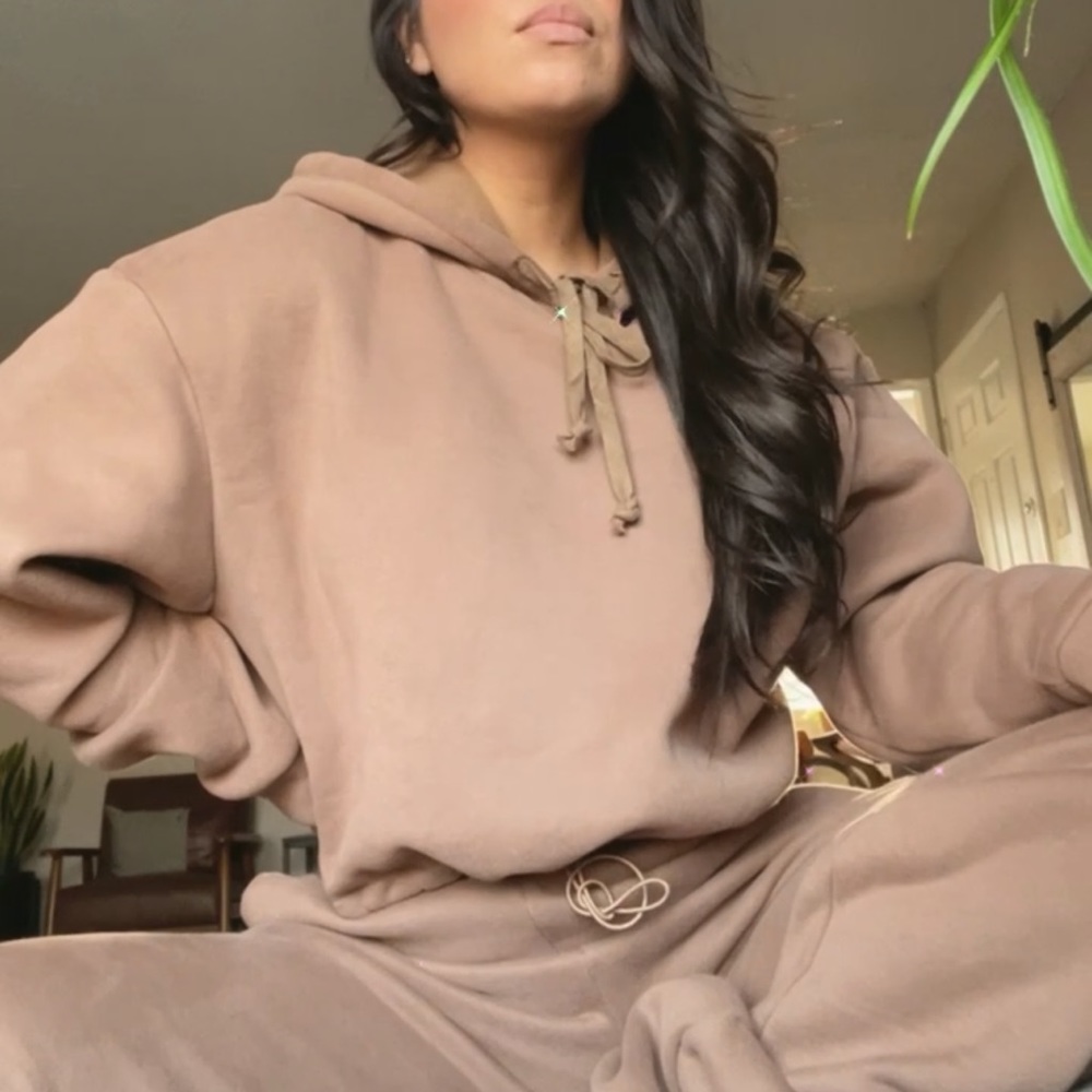 Mocha Cropped Sweat Set